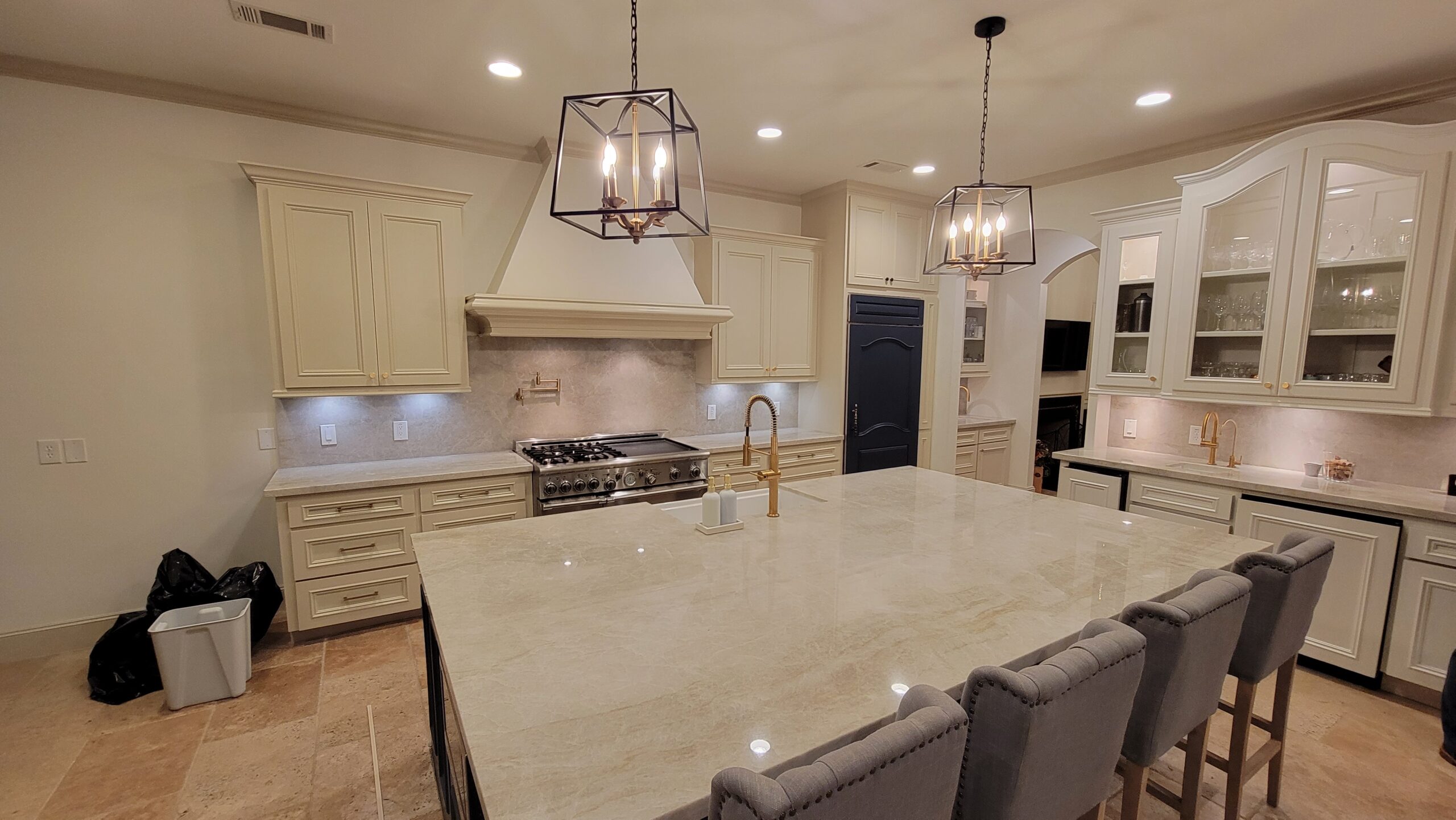 Spacious renovated kitchen interior in West Houston showing open concept layout